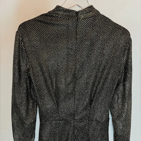 NWT IRO Rasile Metallic Dress Long Sleeve Black Gold Size Size 34 - Picture 9 of 13
